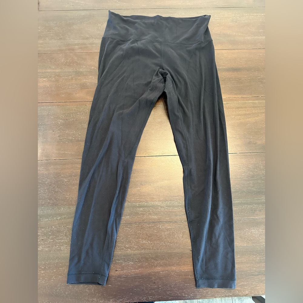 LULULEMON align black leggings size 14.    Very worn see pictures SOLD AS IS